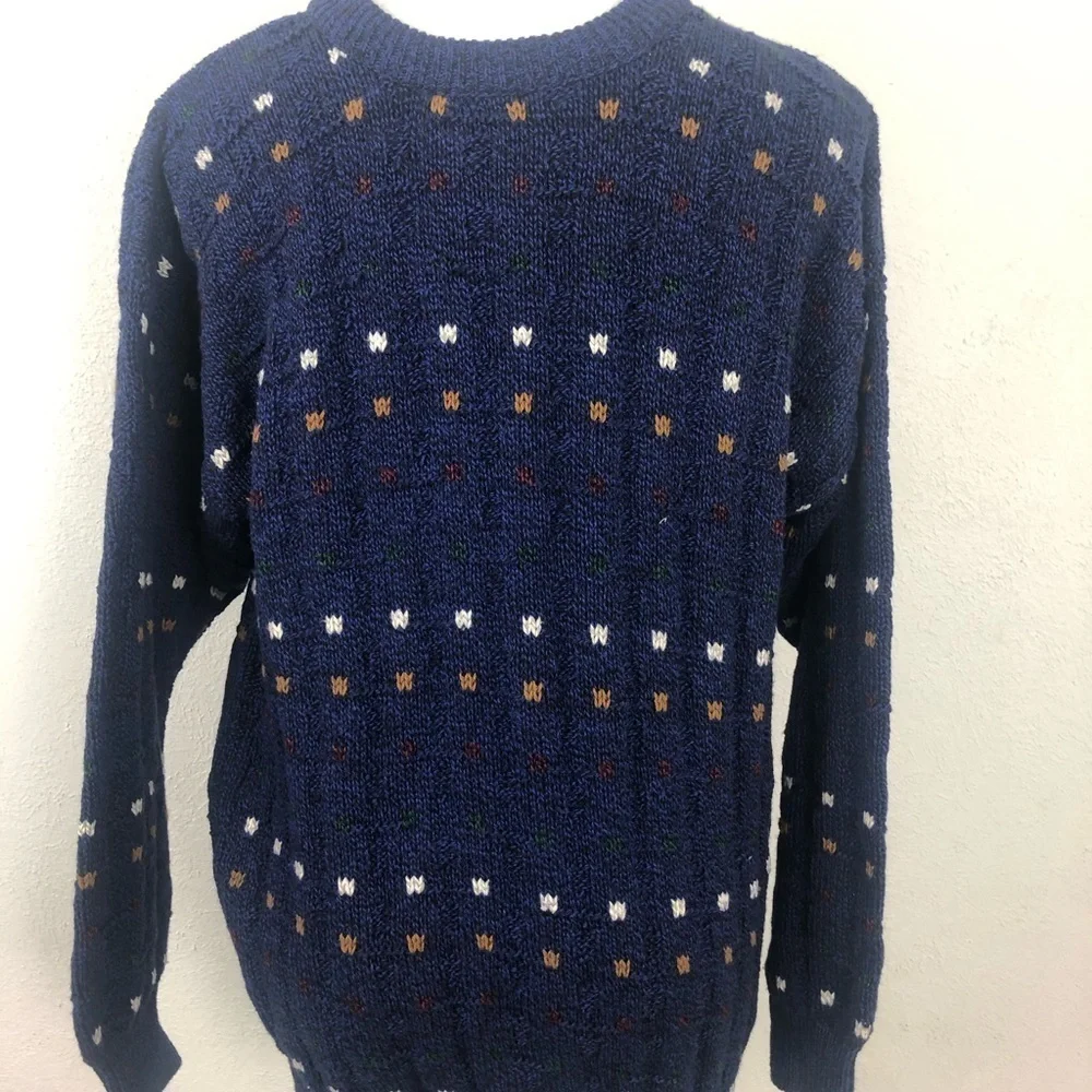 Clay Brooke Outdoors Mens Knit Blue Sweater L